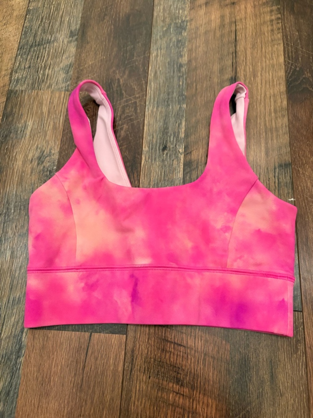 Women's Pink Tie-Dye Sports Bra - Comfortable Support